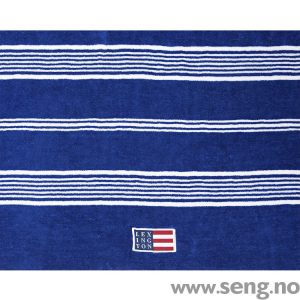 Badehåndkle ''Striped Velour Mazarine Blue/White'' Nærbilde