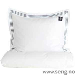 Sengetøy ''Bedford'' White M/Grå Søm