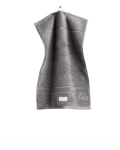 Håndkle ''Organic Premium Towel'' Elephant Grey fra Gant i 30x50cm