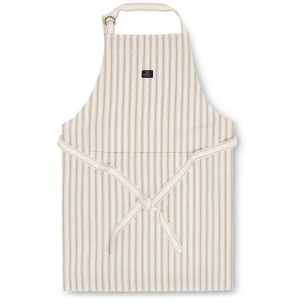 Forkle ''Icons Cotton Herringbone Striped Apron'' Beige/Hvit fra Lexington Company