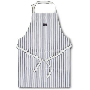 Forkle ''Icons Cotton Herringbone Striped Apron'' Blå/Hvit fra Lexington Company