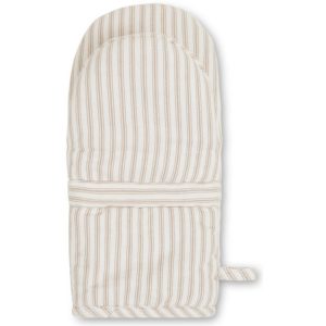 Grillvott ''Icons Cotton Twill Denim Mitten'' Beige Hvit fra Lexington Company
