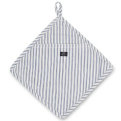 Gryteklut ''Icons Cotton Herringbone Striped Potholder'' Blå Hvit fra Lexington Company