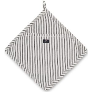 Gryteklut ''Icons Cotton Herringbone Striped Potholder'' Svart Hvit fra Lexington Company