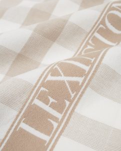 Kjøkkenhåndkle ''Icons Checked Cotton Terry'' Beige/Hvit fra Lexington Company