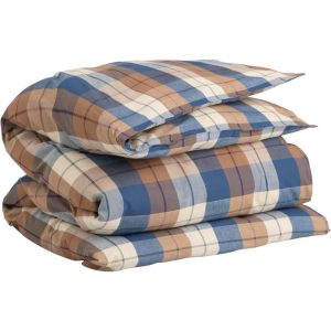 Dynetrekk flanell check deep blue