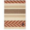 Pledd herringbone striped wool throw copper & brown