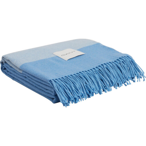 Pledd wool blend day blue 130x180 fra gant