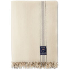 Striped recycled wool throw offwhite & gray fra Lexington