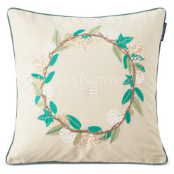 Wreath logo putetrekk 50x50 beige & green fra Lexington