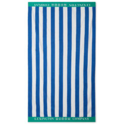 Badehåndkle Striped 100x180 blue, white & green fra Lexington