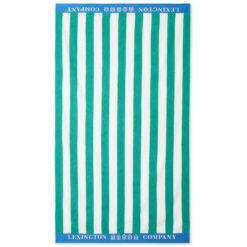 Badehåndkle Striped 100x180 green, white & blue fra Lexington