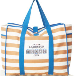 Madison family beach bag beige & white striped fra Lexington