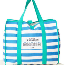 Madison family beach bag blue & white striped fra Lexington