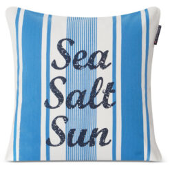 Pynteputetrekk 50x50 striped sea salt sun, blue & white fra Lexington