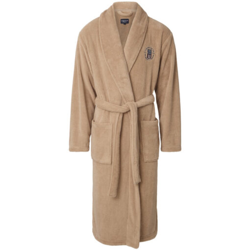 Badekåpe lesley fleece robe beige fra Lexington