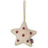 Juletrepynt Star organic cotton velvet white & red fra Lexington