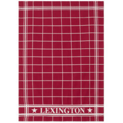 Kjøkkenhåndkle checked organic cotton 50x70 red,white fra Lexington