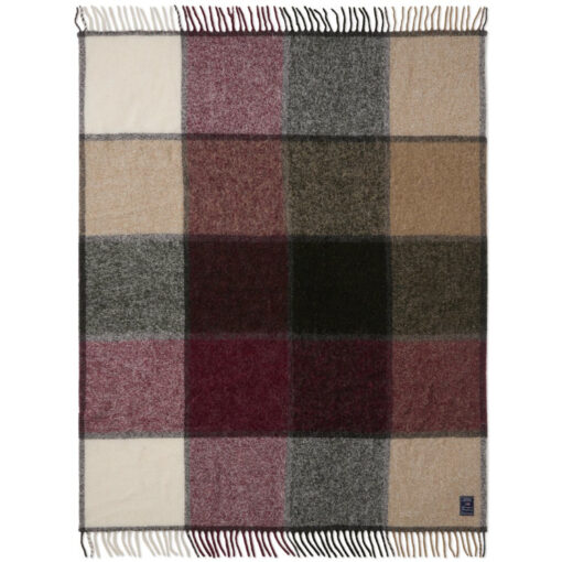 Pledd 130x170 multi checked mohair wool mix flerfarget fra Lexington