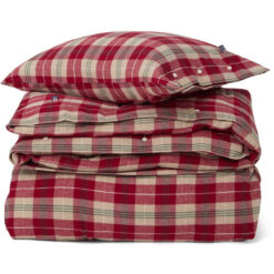 Sengesett checked cotton flanell red,beige,green,white fra Lexington