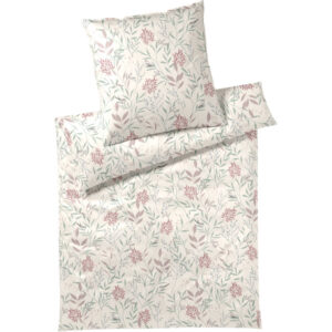 Sengesett i sateng sketch offwhite fra Elegante