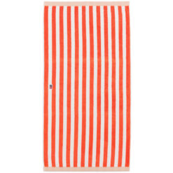 Håndkle Block striped towel peach melon, hvit, moonbeam fra lexington