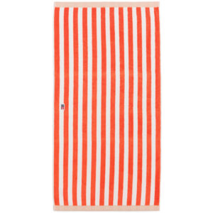 Håndkle Block striped towel peach melon, hvit, moonbeam fra lexington