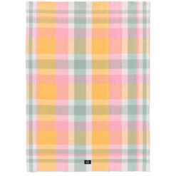 Kjøkkenhåndkle 50x70 checked linen, cotton yellow, green, pink fra Lexington