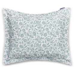 Putetrekk 50x70 flowers cotton sateen white & eucalyptus fra lexington