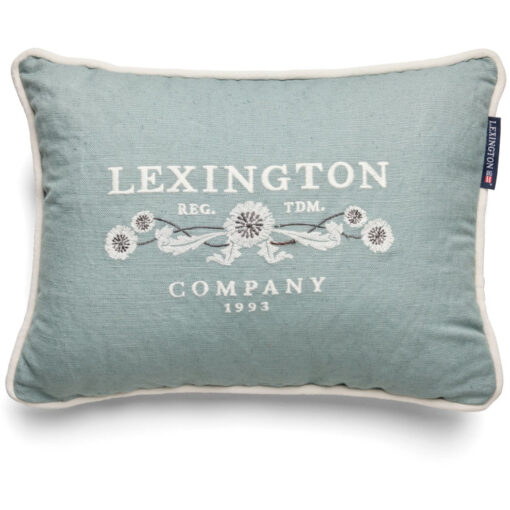 Pyntepute 30x40 logo cotton eucalyptus & white fra lexington