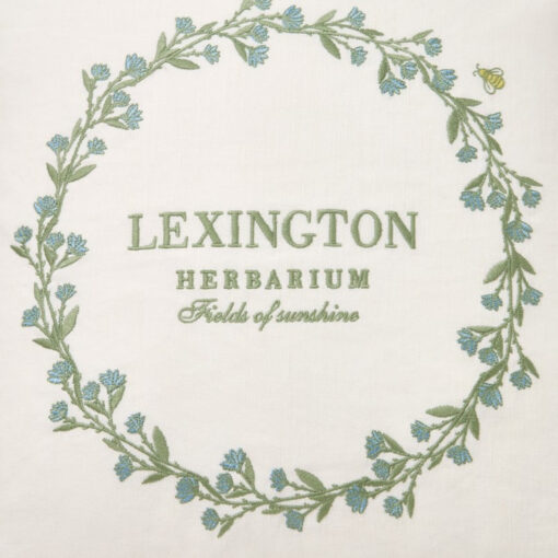 Putetrekk 50x50 Wreath linen/cotton - White/Eucalyptus/Blue fra Lexington - Bilde 3