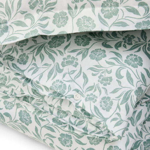 Sengesett Flowers Cotton Sateen Eukalyptus/White fra Lexington - Bilde 3