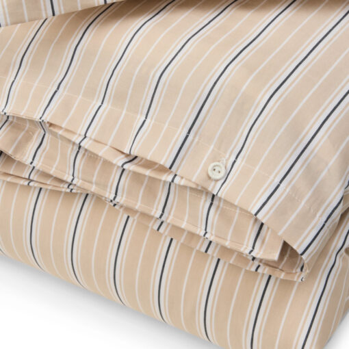 Sengesett Striped Cotton Poplin Beige/White fra Lexington - Bilde 2