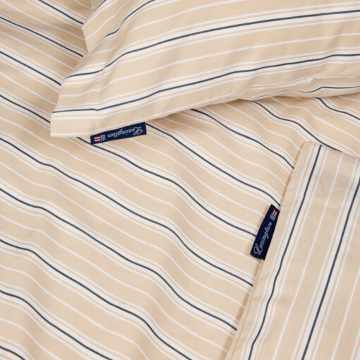 Sengesett Striped Cotton Poplin Beige/White fra Lexington - Bilde 3