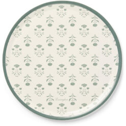 Serveringsbrett floral laminated green & white fra lexington