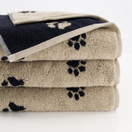 Cawö ''We love dogs paws'' Håndkle - Svart/beige - Bilde 3