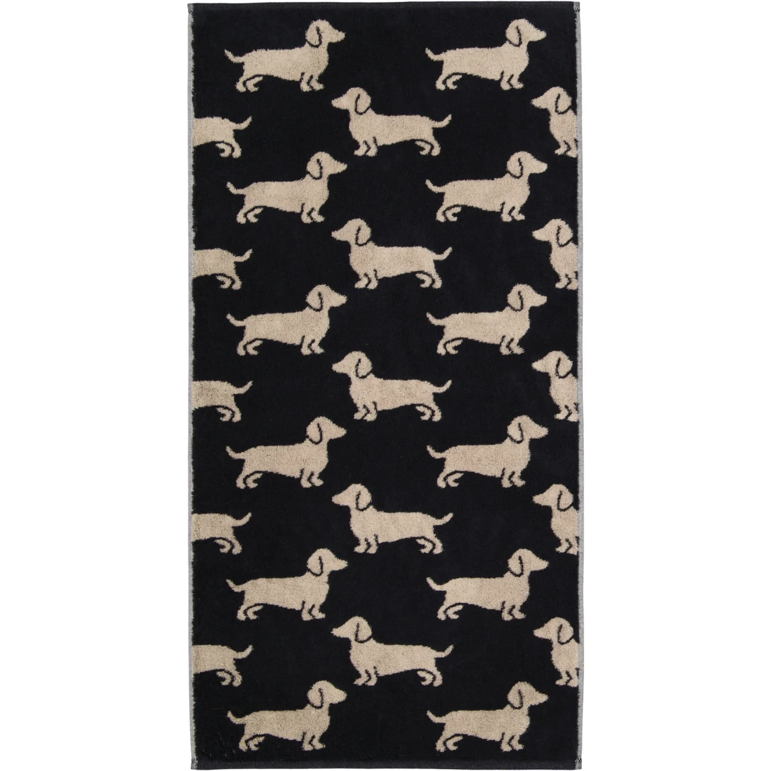 Håndkle we love dogs sort & beige 80x150