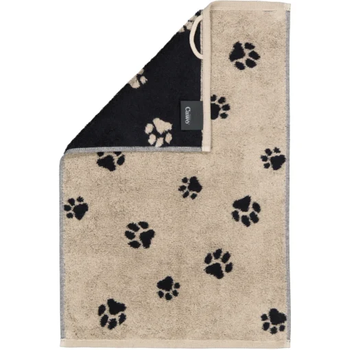 Cawö ''We love dogs paws'' Håndkle - Svart/beige - Bilde 2