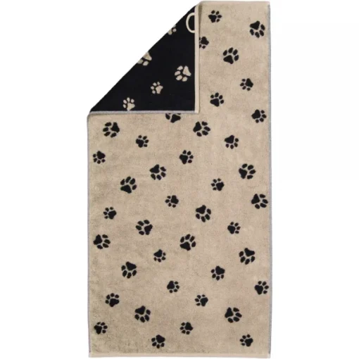 Cawö ''We love dogs paws'' Håndkle - Svart/beige