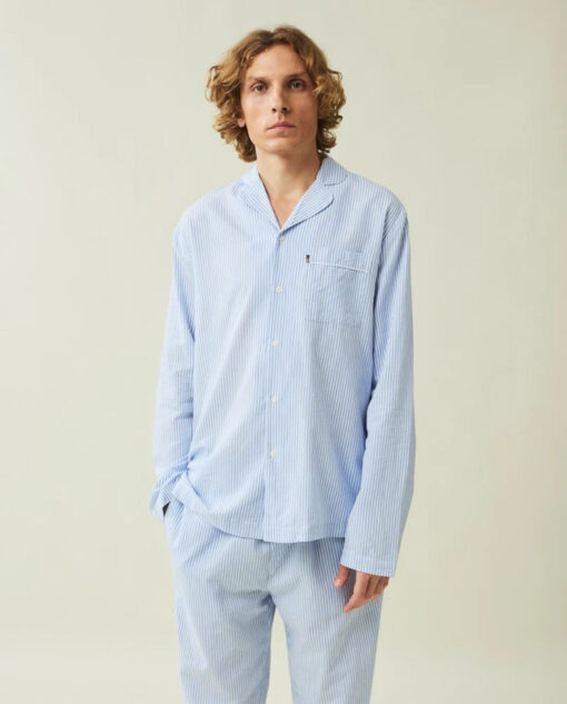 Pyjamas ''Eddie'' Organic Blue/white fra Lexington - Bilde 2