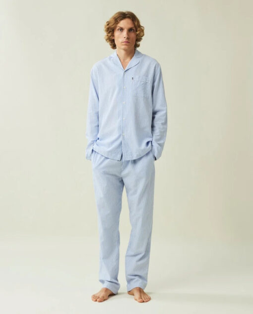 Pyjamas ''Eddie'' Organic Blue/white fra Lexington - Bilde 3