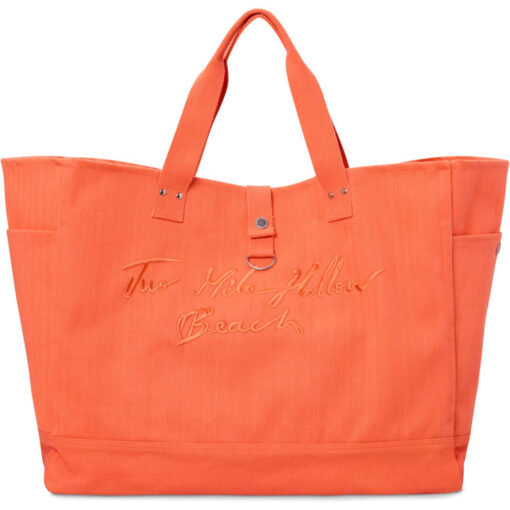 Strandveske herringbone beach bag coral fra lexington