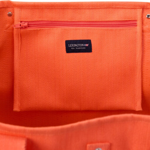 Strandveske Herringbone Beach Bag Coral fra Lexington - Bilde 3