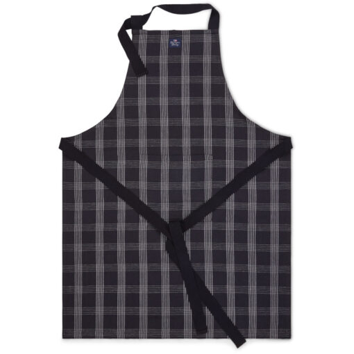 Forkle ''Checked linen/cotton'' Black/white fra Lexington