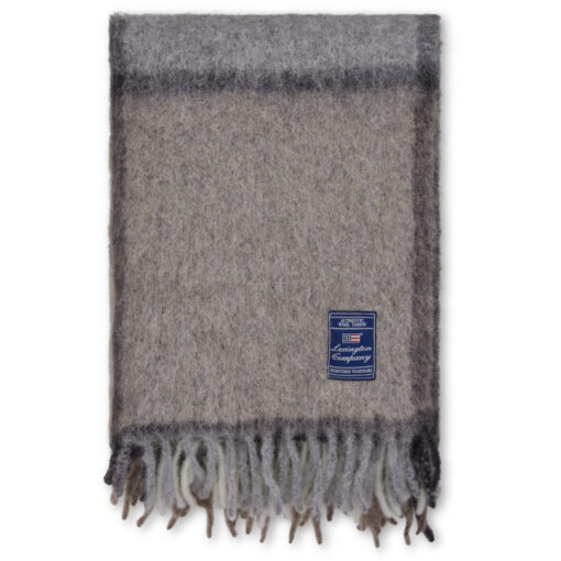 Pledd 130x170 Checked Mohair Mix Wool - Stone/beige/grey fra Lexington