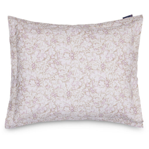 Putetrekk 50x70 Fall leaves printed cotton sateen - Beige, white & burgundy fra Lexington