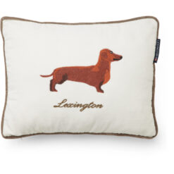 Pyntepute 30x40 Dog organic cotton velvet - Beige multi fra Lexington