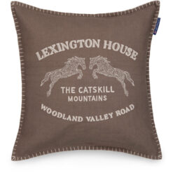 Pyntepute 50x50 Catskills logo linen/cotton - Stone/beige fra Lexington