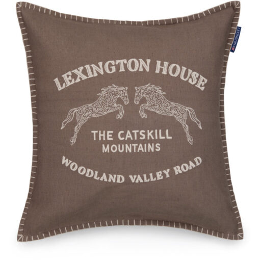 Pyntepute 50x50 Catskills logo linen/cotton - Stone/beige fra Lexington