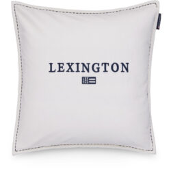 Putetrekk 50x50 Logo organic cotton velvet - White/Navy fra Lexington